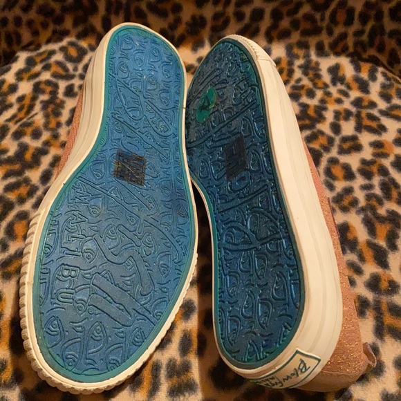 Blowfish Malibu Women’s Knit Glitter Slip On Sneakers Gold Mouve - Picture 12 of 16